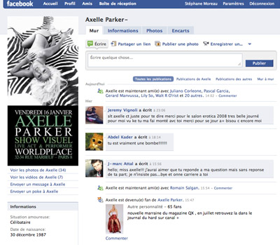 Axelle Parker sur Facebook